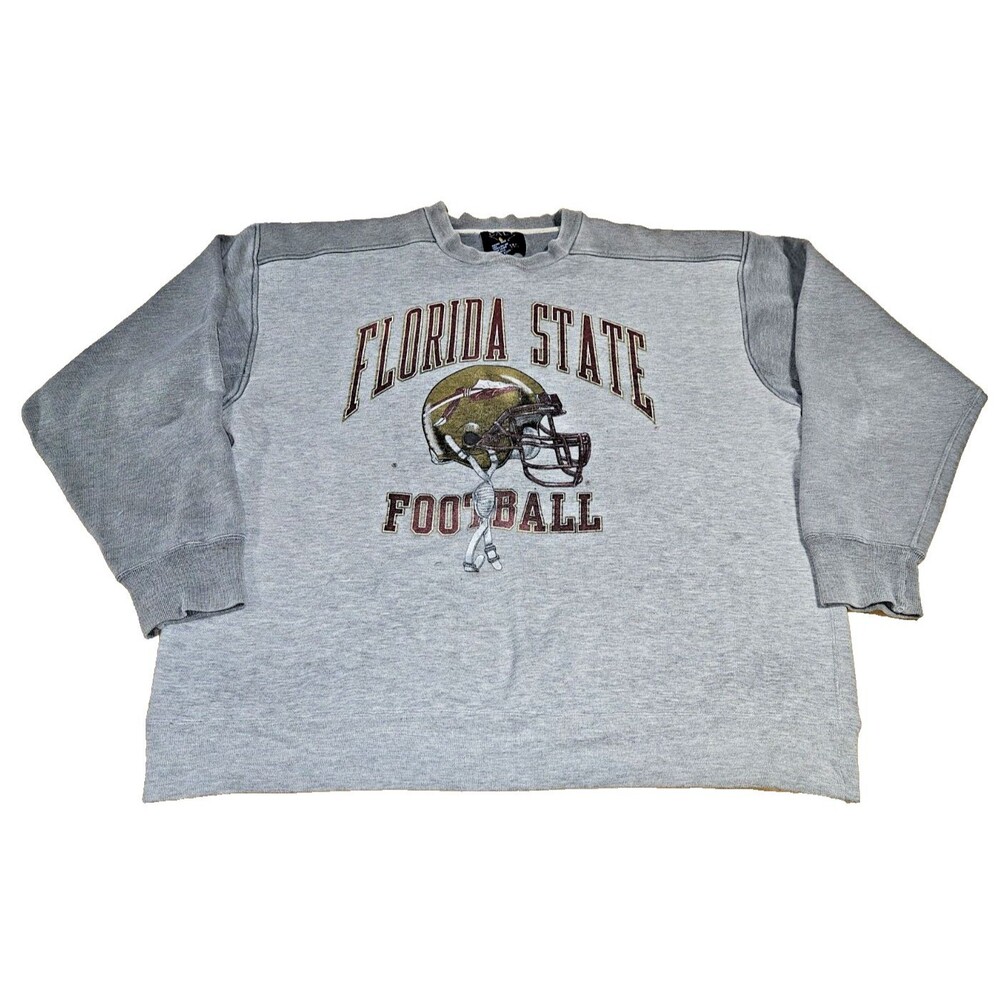 GALT CREW VINTAGE FLORIDA STATE SEMINOLES FOOTBALL SWEATSHIRT SZ XL HEAVY grey